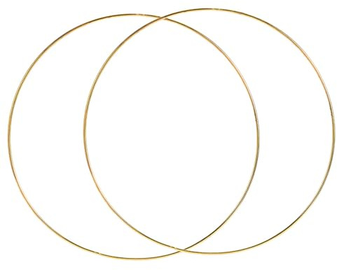 Badiman 2er Set Elegante Goldene Metallringe- Eisen mit Galvanik - Makramee, Blumenkränze, Traumfänger-Elegante Bastelringe für Kreative Hochzeitsdekorationen Und DIY Projekte, 3.5 mm x 35 cm