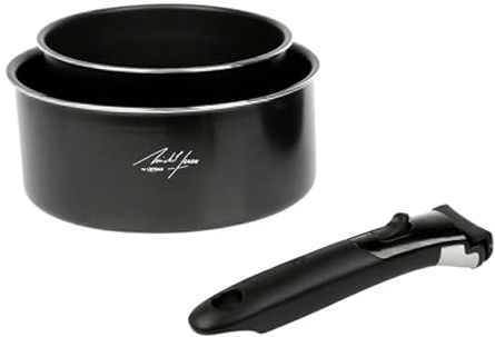 Sitram 716911 Lot de 2 Casseroles Aluminium pressé Ø 16 et 20 cm - Revêtement intérieur anti-adhésif sans PFOA - manche amovible SITRAMOVIBLE - Tout feux dont induction