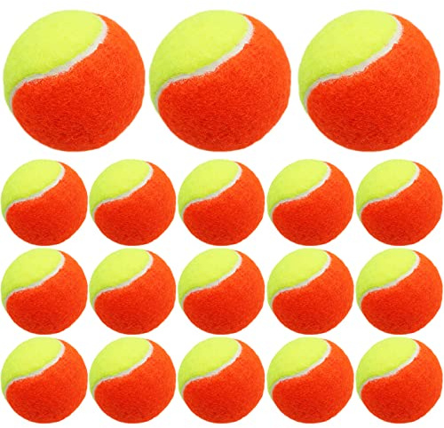 AMRTA Kids Tennis Balls Soft Elastic Low Compression Stage Pressureless Bulk Value 6/12/18/24 Pack, Training Tool for Outdoor Youth Beginner Practice (24 Pcs-Orange)