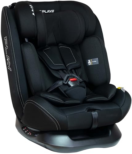 Play Scout i-Size. Silla de coche evolutiva sin isofix Grupo 0/1/2/3 de 0 a 12 años. Niños altura 40-150cm. Contramarcha hasta 4 años. Instalación universal con cinturon seguridad. (Black Eagle)