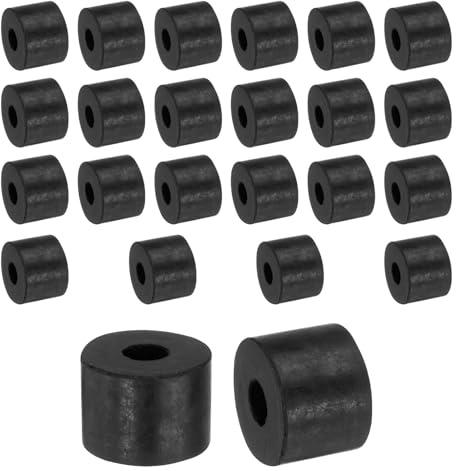 QUARKZMAN 24Stk Gummi Unterlegscheiben Gummispacer 14mm Außendurchmesser 5mm Innendurchmesser 10mm Höhe Runde Antivibrationspacer Gummibuchsen Grommets Dicke Gummischeiben für Auto Zubehör