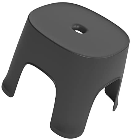 Mikinona 1Stück Kleiner Rutschfester Kunststoffhocker für Badezimmer und Küche Multifunktionaler Tritthocker für Junge Mädchen und Erwachsene Leicht und Tragbar für Zuhause Schwarz