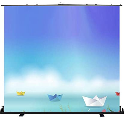 SnamicE Manual Pull Up Projector Screen, 4:3/16:9 HD Free Standing Projector Screen, Portable Floor-Rising Projection Screen, Adjustable Screen Height, for Home Backyard Theater Office,80inch 16:9