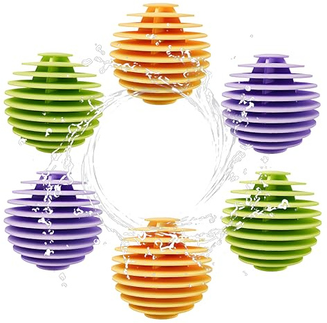 Reusable Dryer Balls Anti Static, 6 PCS Laundry Agitator Balls for Laundry, Non-Toxic Washing Balls Tangle Free for Washer, Softens Fabrics, Prevents Tangles, Enhances Cleaning (Large)