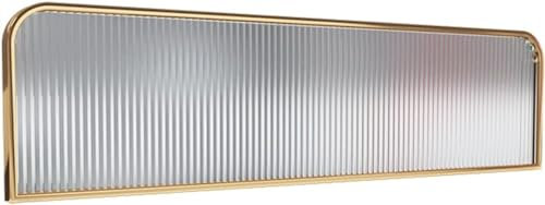 WXF86djl Desktoppartition Trennwände for Essbereiche, dekorative Trennwände for Restaurants aus Edelstahl, gestreifter Glas-Arbeitsplattenteiler(Gold-a,30x110cm)