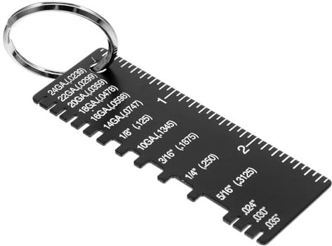 JECOMPRIS Professional Thickness Gauge Double Sided Wire Gauge Stainless Steel Tool Wire Weld Inspection Ruler