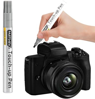 Semi-Matte Black Lackstift – Kompatibel mit Kameragehäusen aus Metall, Reparaturstift zur schnellen Ausbesserung von Gehäusekratzern an Spiegelreflex- & Systemkameras, inkl. Ersatzspitze