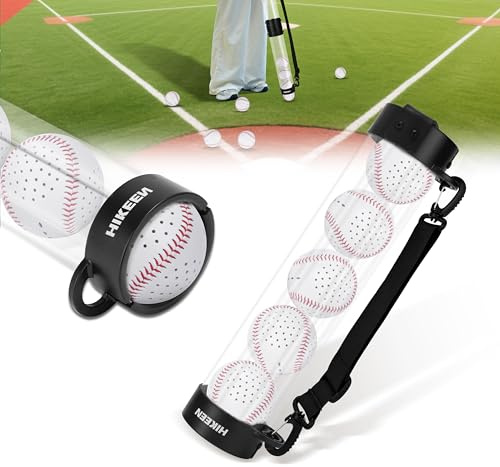 BOOSTEADY Tube de Ramasse de Baseball Durable - Rangement pour 5 Balles de Baseball avec Bandoulière - Ramassage & Nettoyage Rapides - Accessoire de Baseball (Balles Non Incluses)