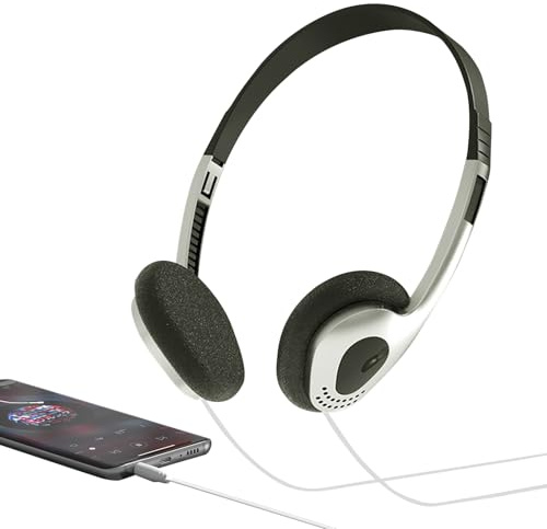 Cuffie over-ear retrò, leggere, con cavo, mini cuffie stereo in stile vintage, 3,18 cm, suono per lettori musicali, telefoni cellulari, audio domestico, ascolto in viaggio