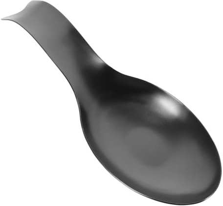 Alipis Reposacucharas De Acero Inoxidable Resistente Negro Soporte Práctico Para Cuchara Para Cocina y Mesa Soporte Para Cubiertos