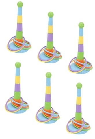 TOYANDONA Lot de 6 Set de Pièces en Plastique Jeu de Lancer D'anneaux
