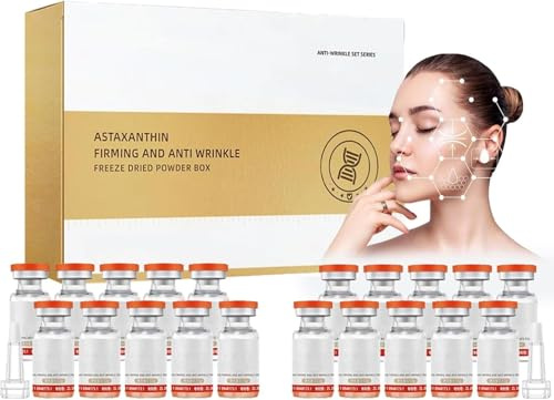 Suero Facial de Colágeno Liofilizado, Set de Suero Reparador Antiarrugas, Ampolla Facial Antiedad, Reafirma la Piel Flácida, para Todo Tipo de Piel