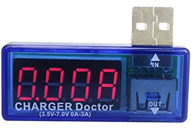 Tester USB 1. 0VA doppio USB Tensione corrente di carica della batteria del tester del rivelatore voltmetro amperometro robusto caricatore Tester(Gold)