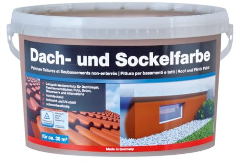 Baufan Dach- und Sockelfarbe Torf 5l | Scheuerbeständig | witterungsbeständig | lösungsmittelfrei und atmungsaktiv | wasserverdünnbar | für innen und außen