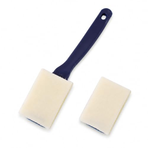 Paint Pad for Behind Radiators 1 Handle 2 Pads Blue Acrylic Fibre, Paint Pad Set for Hard to Reach Places Behind Toilets Appliances Cabinets, Radiator Painting Pad Set Home Decoration