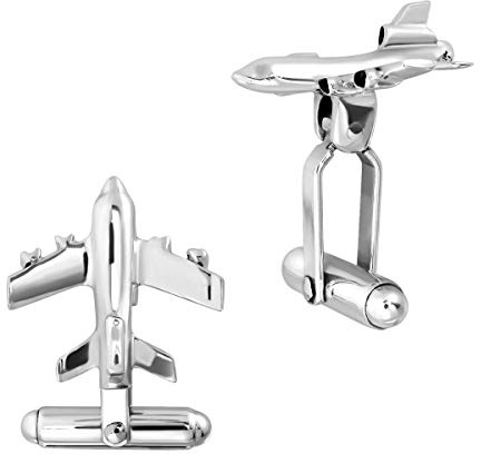 WithLoveSilver 925 Sterling Silber Flugzeug-Hemdnieten Manschettenknöpfe