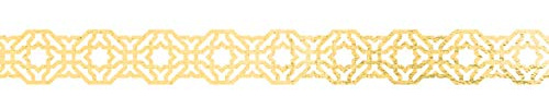 folia 29004 - Washi-Dekor, Spitzenbordüre aus Reispapier, Hotfoil gold, ca. 15 mm x 5 m, klebt auf zahlreichen Oberflächen, rückstandlos ablösbar, zum Verzieren und Dekorieren