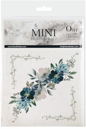 ITD Collection - Mini Papier de Riz Set de Création (6 Feuilles), Découpage de Papiers de Riz pour Le Scrapbooking et Le Bricolage, Multicolore 14,8 x 14,8 cm (RSM018)- HS code 48021000