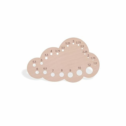 BENALI 1stck. Knitting Needle Gauge, Stricknadelmaß, Knitting, Strickwerkzeug, Stricknadel-Lineal, Ruler, Stricknadelmaß auf Holz, Kunststoff-Messgerät 1.5 mm – 10 mm