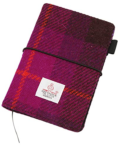 ICObuty Notizbuch, Kraftpapier, 8,9 x 14,9 cm, Harris Tweed (Magenta)