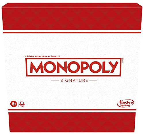 Monopoly Signature, Brettspiel für die Familie, für 2 bis 6 Spieler, Premium-Verpackung und Spielelemente, integrierte Aufbewahrung, ab 8 Jahren