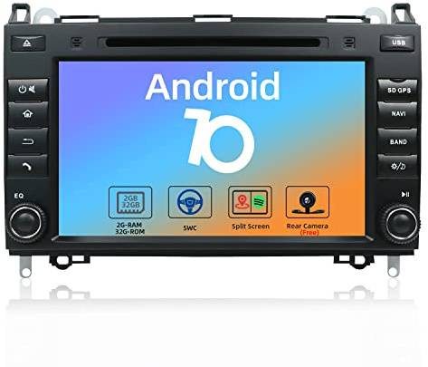 JOYX Android 10 bilradio passar Mercedes Benz Viano/Sprinter/W906 – 2 Din – bakre kamera MIC gratis – [2G+32G] – 8 tum – stöder rattkontroll 4G WiFi BT DAB Carplay Android bil