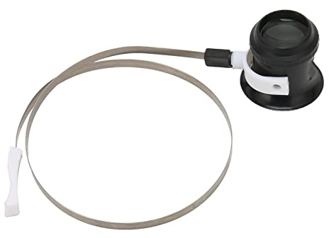 Faltbare Kopflupe, Uhren Reparatur Lupe, Uhrmacherlupe, Juwelierlupe, Lupe mit Edelstahlring, Monokulare Lupe, Augenschlaufen Augenlupe, für Schmuck, Uhren, Briefmarken (5X)