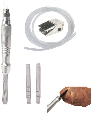 Pneumatic Scraper Micro Air Flux Chipper Chisel Pencil Carved Wood Scaling Gas Shovel 3 Chisels with Foot Switch