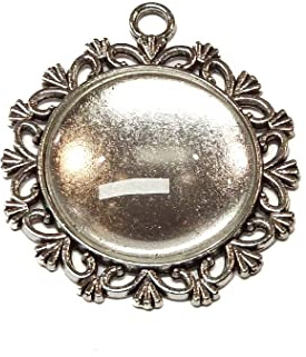 8 Teile 4 Stück Charm Leere Lünette Tablett Medaillons Metall Anhänger Fassungen Schmuck Runde 4 Stück Klar Glas Cabochon Bastelset