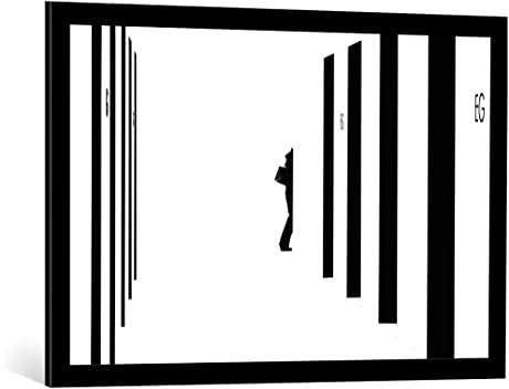 kunst für alle Bild mit Bilder-Rahmen: Andreas Bauer Barcode - dekorativer Kunstdruck, hochwertig gerahmt, 90x60 cm, Schwarz matt