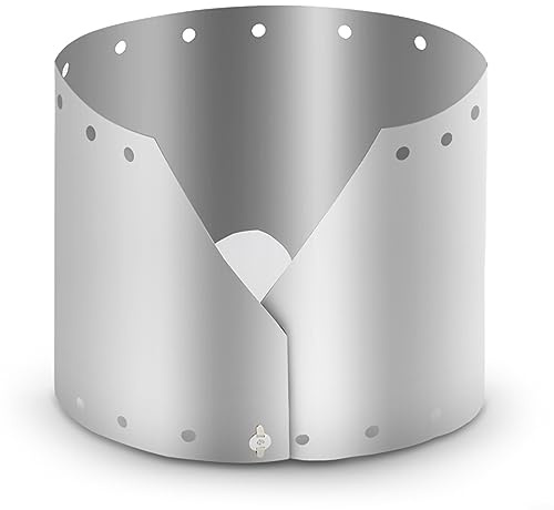 Lioaeust Ultraleichter Titan-Campingkocher-Windschutz, winddicht, für den Außenbereich, Kochzubehör für Herd (19 cm)