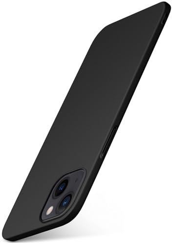 moex Alpha Case für Apple iPhone 15 Plus Hülle Ultra Dünn, Schutzhülle mit erhöhtem Kameraschutz, Slim Cover Hardcase Backcover, Dünnste Handyhülle Minimalistisch, Matt Schwarz
