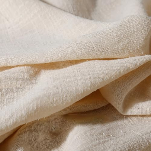 Wambere 300cm x 130cm Stoffe Stoff aus Baumwolle und Leinen,Dünner Leinenstoff,Stoff Fabric Meterware,Fabric zum Nähen,Dekostoff für DIY Basteln Kleidungsdekoration Tischdekoration,Beige