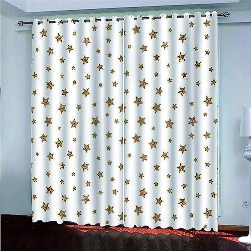 Kinder Vorhänge Schlafzimmer Cartoon-Sterne Schiebegardinen Blickdichter Bedroom Children's Room Vorhang Mit Ösen Verdunkelungsgardine, Vorhänge 3D