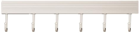 Tomotato Colgador de Utensilios de Cocina, Gancho de Almacenamiento de Pala y Cuchara de Cocina Montado en la Pared de Aluminio Blanco para Cocina y Baño, Sin Perforación(30cm)