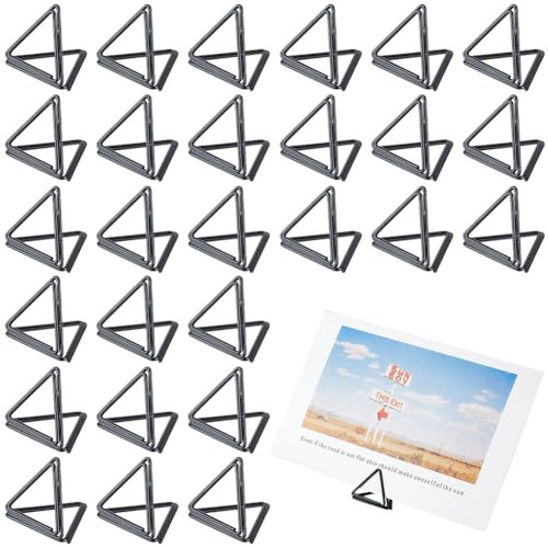 CRASPIRE 38 Pezzo Portacarte Segnaposto A Forma di Triangolo Nero Portanumero da Tavolo Portacarte da Tavolo per Matrimoni Segnaposto Portafoto Clip Porta Segnaposto in Metallo Supporto per Festa