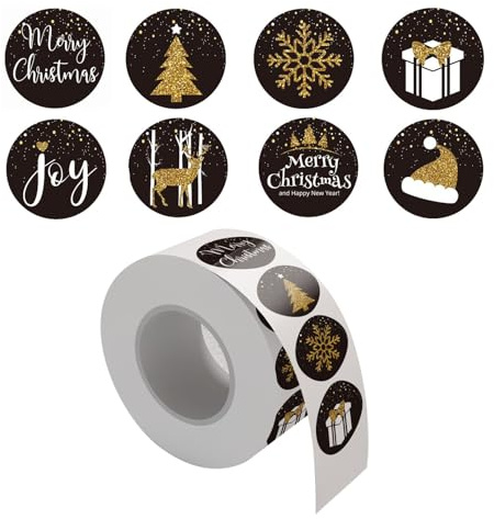 500 Stück Aufkleber Weihnachten,Sticker Etiketten Weihnachten,Weihnachts Aufkleber,Weihnachtsaufkleber Rund,Selbstklebende Weihnachtliche Aufkleben,für Karten,Geschenkboxen Dekoration,DIY Schmuck