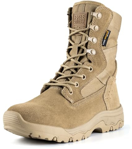 FREE SOLDIER Botas tácticas de las mujeres 8 pulgadas Botas ligeras del combate Botas militares durables del trabajo al aire libre Botas del desierto para las mujeres