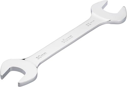 VIGOR Doppel-Maulschlüssel, Außen-Sechskant Profil V7730-30X32, Schlüsselweite 30 x 32 mm, verchromt und poliert, geeignet für alle Verschraubungen, Länge 293mm