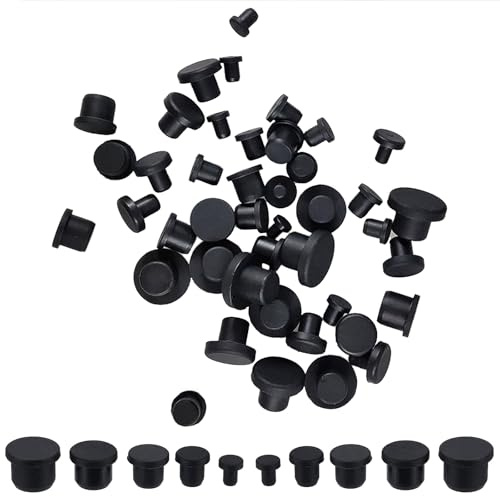 Pack of 100 Silicone Sealing Plugs, 10 Sizes, Rubber Plugs for Holes with 4-9.5 mm Inner Diameter Bottles, Round Hole Plugs, Blind Plugs, Waterproof Cover Caps for Drilling Holes for Cabinets