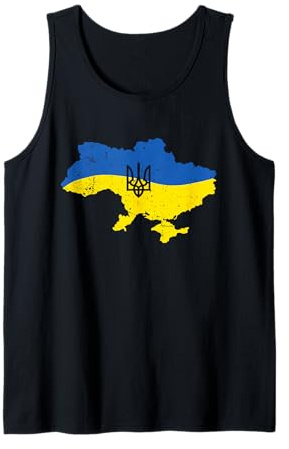 Bandiera ucraina simbolo Tridente Esercito Ucraina Canotta
