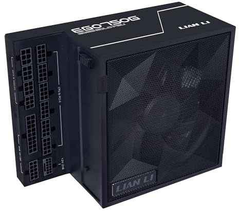 Lian Li EDGE Gold 750W PC Power Supply Black, 750 Watt ATX PSU, PCIe 5.1, ATX 3.1 PSU | 80 PLUS Gold, modular, Sleeved Cable Kit, 12VHPWR for NVIDIA RTX, quiet fan