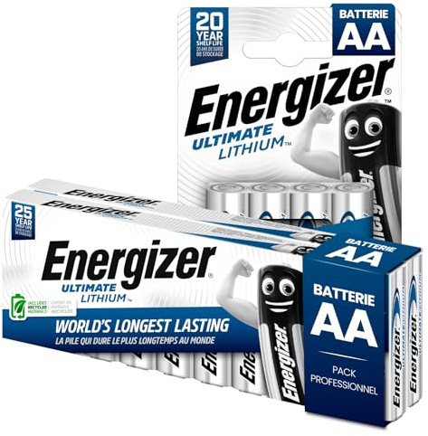 24 Batterie Energizer Ultimate Lithium AA - Pile Stilo Lunga Durata per Dispositivi Torce Giocattoli e Fotocamere