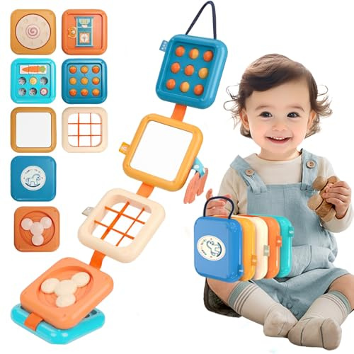 Afufu Busy Board ab 1 Jahr, Montessori Baby Spielzeug 1-3 Jahr, Activity Spiel Sensorik Spielzeug Motorikspielzeuge, Kleinkind Flugzeug Reisespielzeug Baby Geschenke Junge Mädchen
