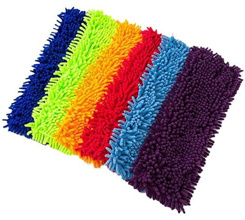 6 Stück Ersatz-Bezug für Bodenwischer, Wischmopp Bezug Waschbarer Saugfähiges Wischmopp Bezug,Ersatz Mop Pads,Mikrofaserpad Geeignet für die meisten Bodentypen und maschinenwaschbar