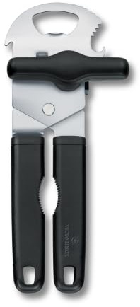 Victorinox Mehrzweck-Öffner - Vielseitiger Dosen- & Flaschenöffner, Schwarz | Idealer Helfer für Dosen, Gläser und Flaschen mit integriertem Hebelsystem und ergonomischem Griff. Swiss Made
