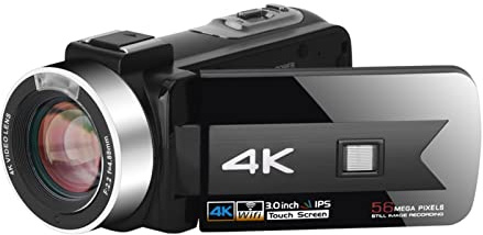 Cámara de Video, Camcorder de cámara de Video 4K Ultra HD 56MP 3.0 Pulgada 16x Zoom Digital IR Visión Nocturna Vlogging grabadora videocámara(64G SD Card,Bianco)