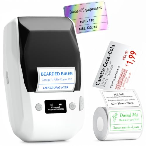 NIIMBOT M2 Imprimante d'Étiquettes Transfert Thermique, Blanc