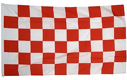 Flaggenfritze Fahne/Flagge Karo Rot-Weiß - 150 x 250 cm + gratis Sticker, XXL-Fahne