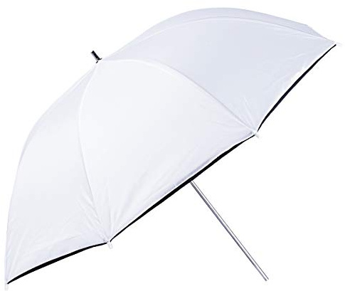 ayex Studio Schirm-Softbox für Portrait- und Produktfotografie (43 Zoll/105cm) außen und innen weiß Rückseite schwarz blitzschnell aufgespannt mit Schutzhülle + Tasche